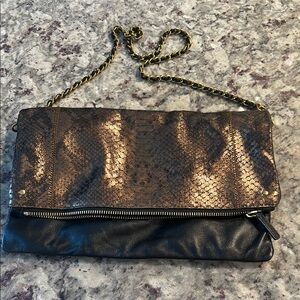 Elegant Black and Bronze Clutch Bag